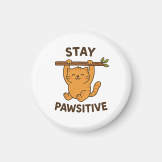 Imán  Inspiring "Stay pawsitive" Quote Print