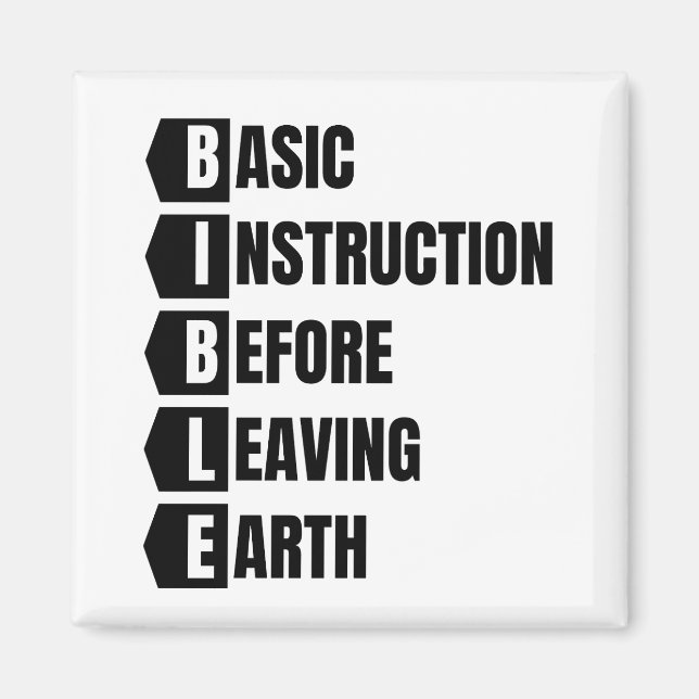 Imán Instrucción básica antes de abandonar la BIBLIA de (Frente)