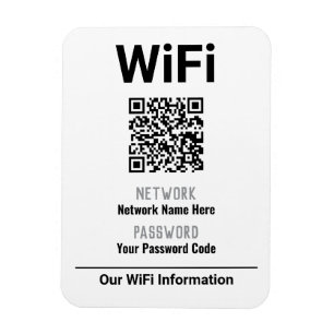 Imán Instrucciones de WiFi con código QR