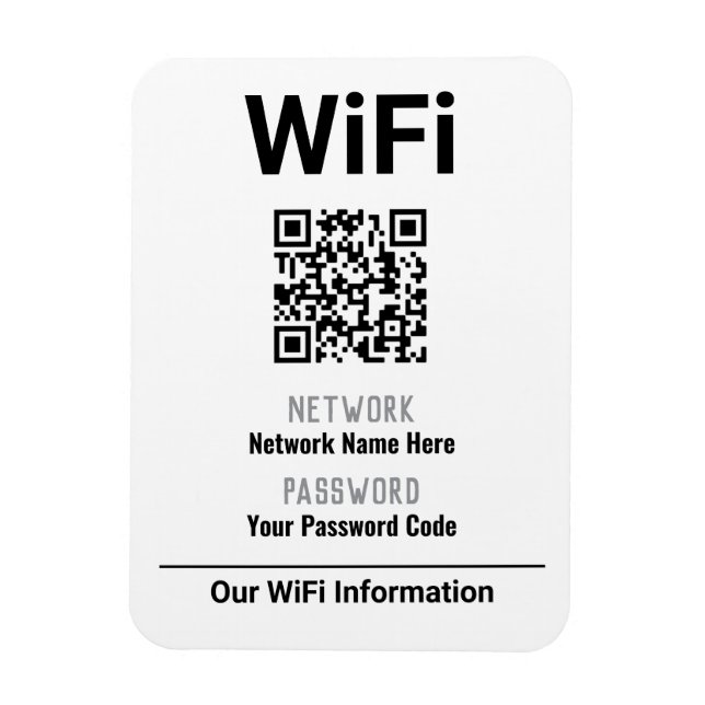 Imán Instrucciones WiFi con código QR (Vertical)
