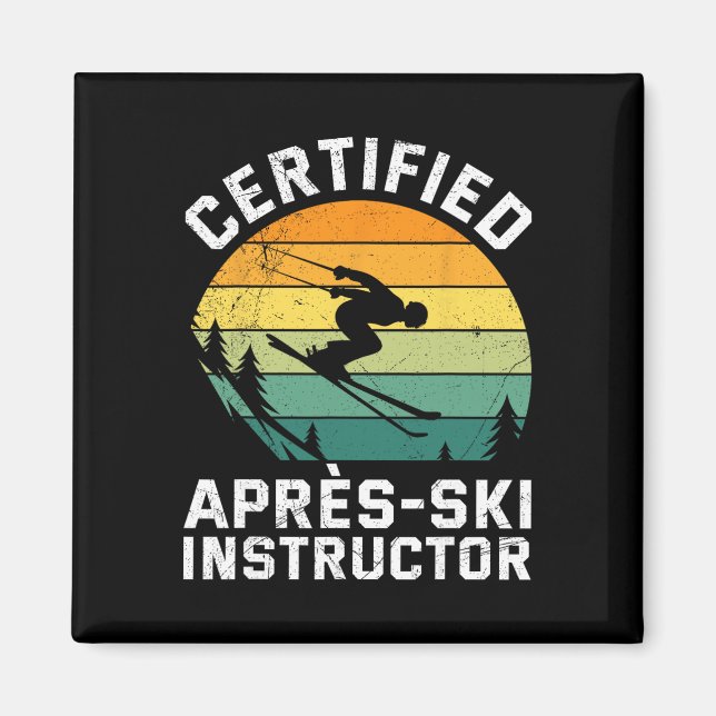 Imán Instructor de Apres-ski Certificado de Esquí Diver (Frente)
