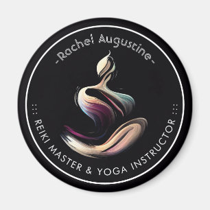 Imán Instructor de Yoga Lotus Meditation Pose Brushstro