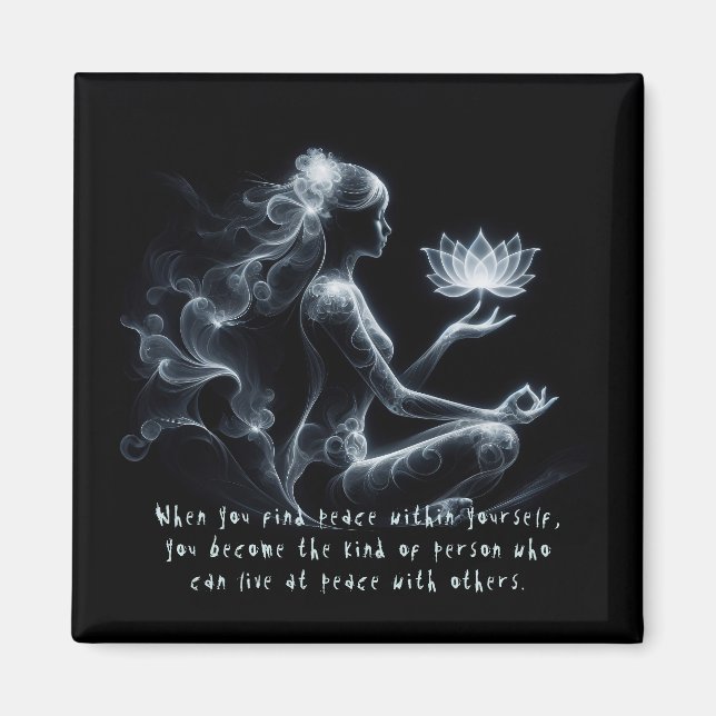 Imán Instructor de Yoga Lotus Meditation Pose GIGHT Mis (Frente)