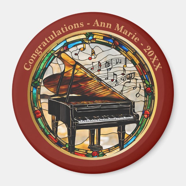 Imán Instrumento musical de piano personalizado (Frente)
