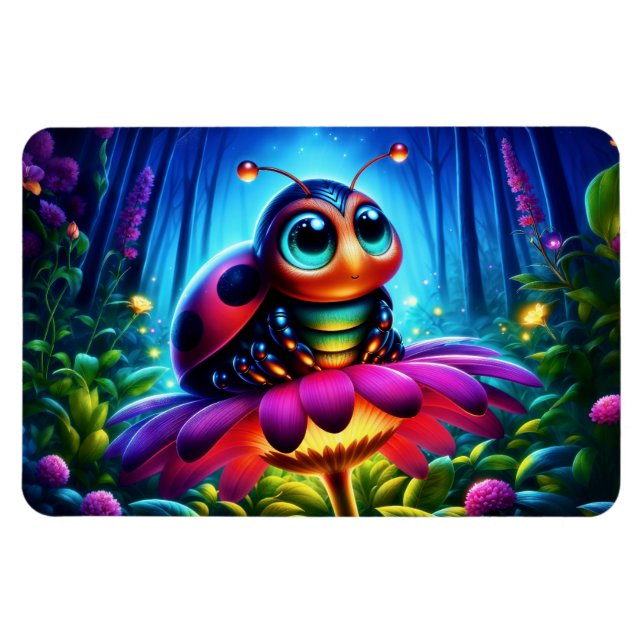 Imán Insulto mágico en un luminoso bosque nocturno (Horizontal)