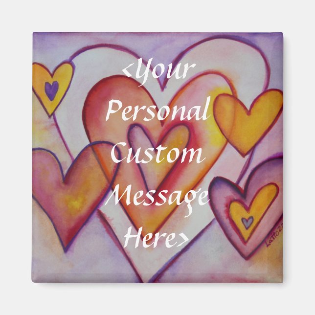 Imán Interbloqueo de imanes personalizados de corazones (Frente)