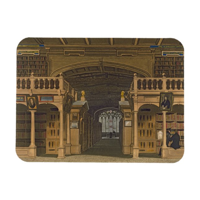 Imán Interior de la Biblioteca Bodleian, ilustracion de (Horizontal)