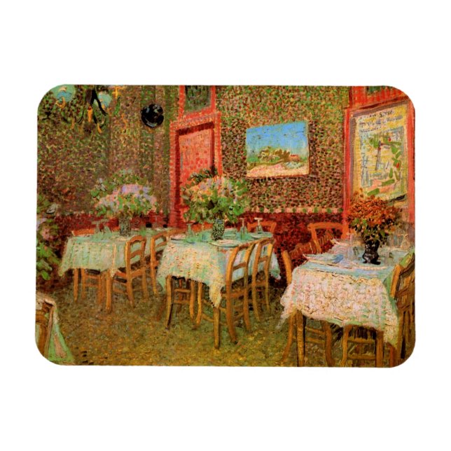 Imán Interior de un restaurante de Vincent van Gogh (Horizontal)