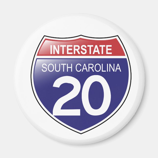 Imán Interstate 20 South Carolina Magnet (Frente)