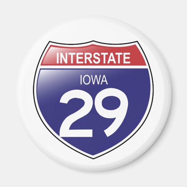 Imán Interstate 29 Iowa Magnet (Frente)