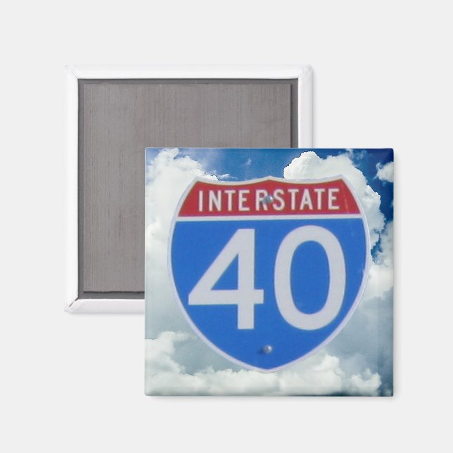 Imán Interstate 40 Shield (Anverso/Reverso)