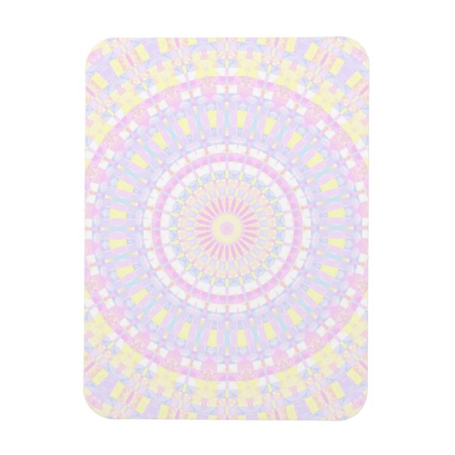 Imán Intrincado ecléctico Boho Colorful Pastel Mandala (Vertical)