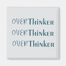 Imán Introspective Bold Black and Blue Quote Art