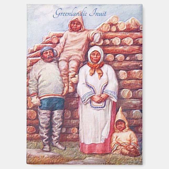 Imán "Inuit groenlandés vintage" (Anverso)