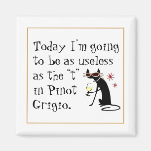 Imán Inútil como la T en Pinot Grigio Funny Wine