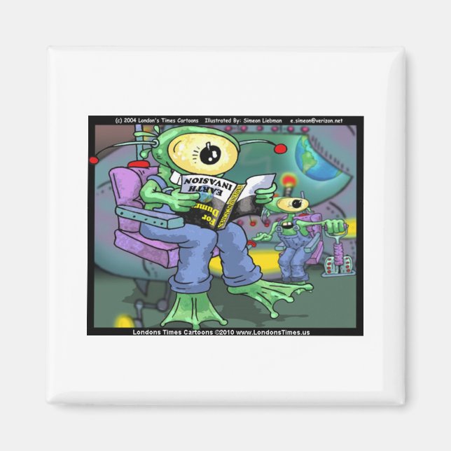 Imán Invasión de la Tierra 4 Dummies Regalos Graciosos  (Frente)