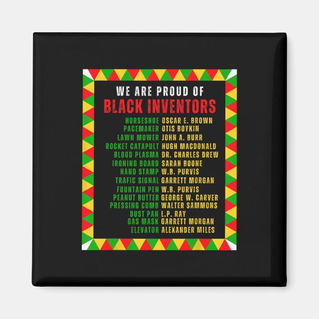 Imán Inventores negros Orgullosos Mes de Historia Negra (Frente)