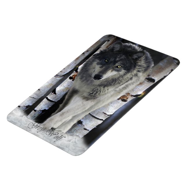 Imán Invernadero de invierno Wolf Wildlife Art Premium  (Lado Izquierdo)