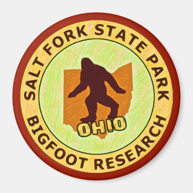 Imán Investigación Bigfoot en el Parque Estatal Salt Fo (Frente)