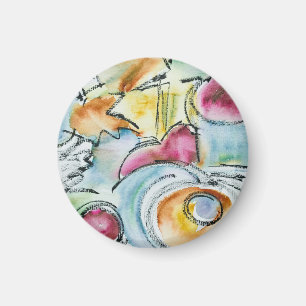 Imán Invierno - Acuarela abstracta pintada a mano