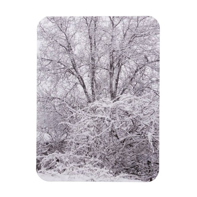Imán Invierno con paisaje de nieve (Vertical)