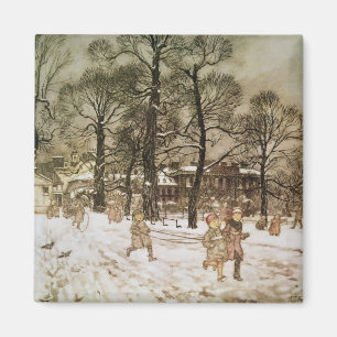 Imán Invierno de Arturo Rackham el en los jardines de