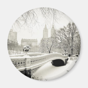 Imán Invierno de Central Park - Nieve sobre puente de B