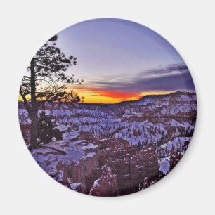 Imán Invierno de la mañana de las salidas del sol del