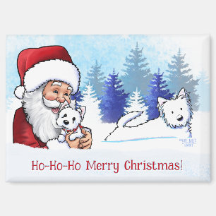 Imán Invierno de los perros Santa Westie