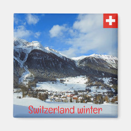 Imán Invierno en las montañas de Suiza