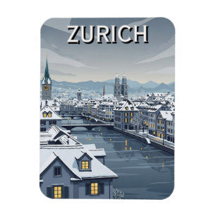 Imán Invierno en Zurich Suiza Viajes