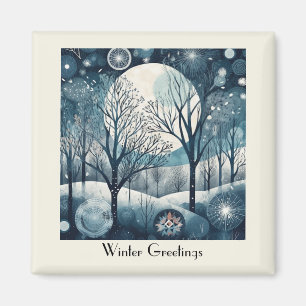 Imán Invierno escandinavo, personalizable