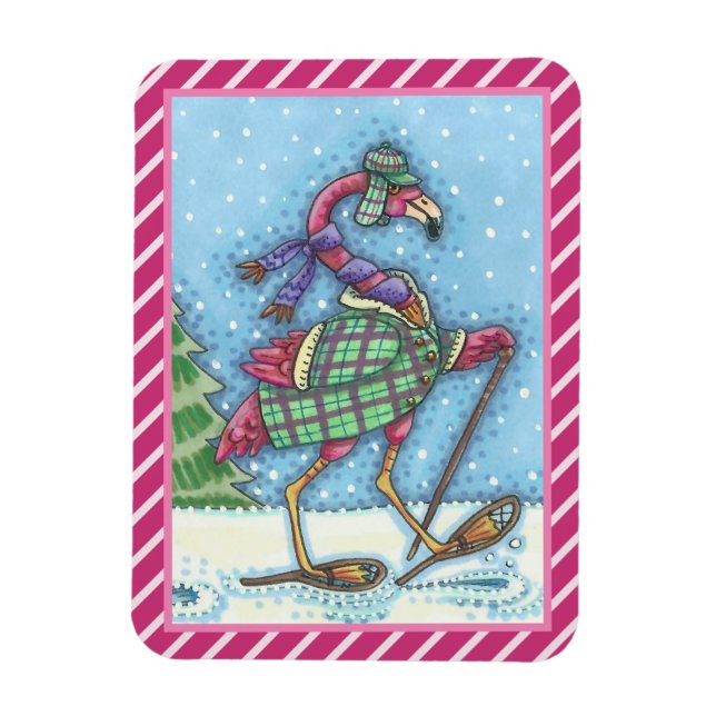 IMÁN INVIERNO SNOWSHOES PINK FLAMINGO MAGNET (Vertical)