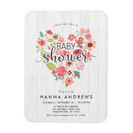 Imán Invitación a Baby Shower de Chica de la madera bla