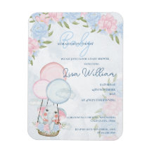 Invitación a Baby Shower de Elephant Balloons Pink