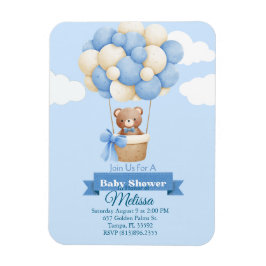 Imán Invitación a Baby Shower para el oso bebé
