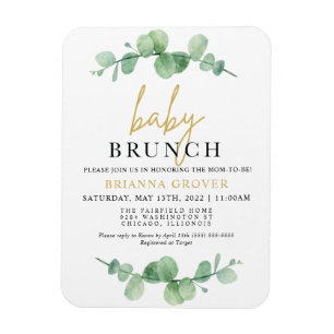Imán Invitación a Eucalyptus Baby Shower Brunch