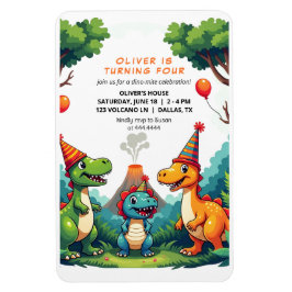 Imán Invitación a fiesta de cumpleaños de dinosaurio im
