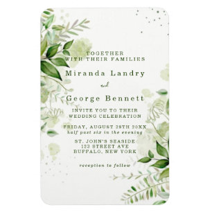 Imán Invitación a la Boda Blanca Rústica Vineyard