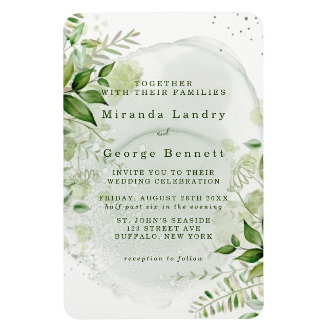 Imán Invitación a la Boda Blanca Rústica Vineyard (Vertical)