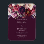 Imán Invitación a la boda de Dahlia en la flor de otoño<br><div class="desc">Invitación a la boda de Dahlia en la flor de otoño Borgoña</div>