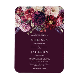 Imán Invitación a la boda de Dahlia en la flor de otoño