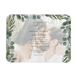 Imán Invitación a la boda de Eucalyptus