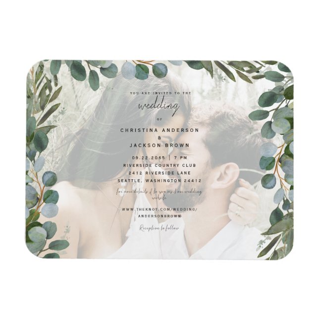 Imán Invitación a la boda de Eucalyptus (Horizontal)