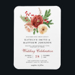Imán Invitación a la boda de Terracota Floral Pine Boug<br><div class="desc">Elegante Terracota Rubor Pink White Floral Navidades Pine Foliage Winter Invitation Magnet. Invite a su familia, amigos y colegas a celebrar su día especial con esta elegante, elegante y moderna invitación a la boda Magnet. Todos los textos están preorganizados para que puedas personalizarlos fácil y rápidamente con tus propios detalles....</div>
