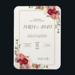 Imán Invitación a la boda floral de Boho Neutral Rústic<br><div class="desc">Invitación a la Boda Floral Rústica Neutral de Boho Pintado a mano color beige neutro, champán, blanco y terracota se unen para crear esta invitación a la boda. La paleta natural la hace ideal para bodas de verano, bodas boho, bodas de otoño y bodas rústicos. Crea tu invitación fácilmente con...</div>
