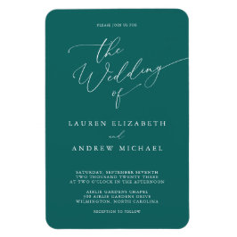 Imán Invitación a la boda Minimalista Verde azulada ver