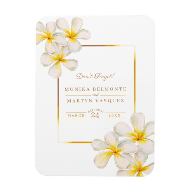 Imán Invitación a la boda para recordar el oro blanco F (Vertical)