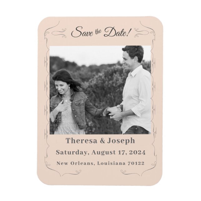 Imán Invitación a la boda simplemente católica (Vertical)