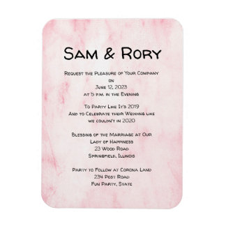 Imán Invitación a la celebración del Boda de Sencillo P